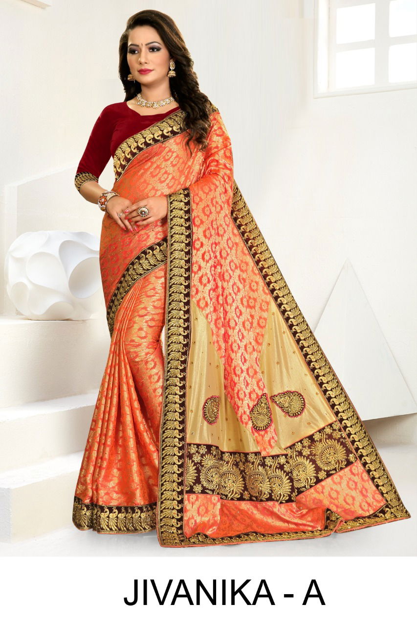 Ronisha Jivanika Latest Heavy Embroidery Work  Saree Collection